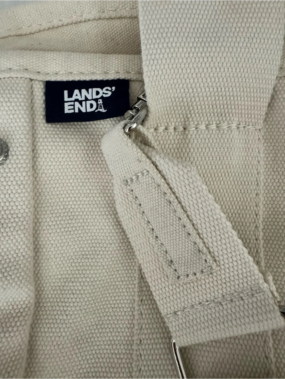 Lands' End Canvas Messenger Tote in Off-White